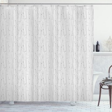 Abakuhaus Duschvorhang Moderner Digitaldruck mit 12 Haken auf Stoff Wasser Resistent Breite 175 cm, Höhe 180 cm, Abstrakt Ungleiche Streifen mit Punkten