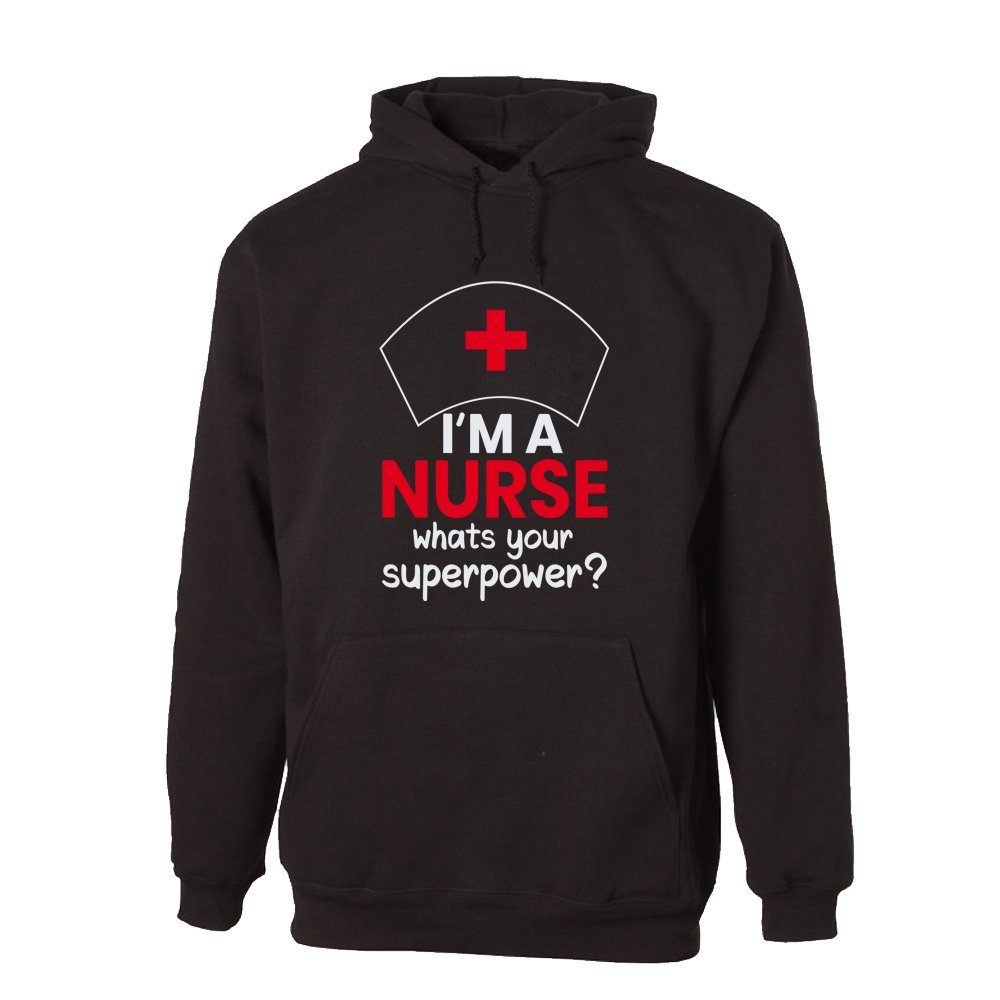 G-graphics Hoodie I´m a Nurse – what´s your superpower? mit trendigem Frontprint mit Spruch für die, die ihren Job lieben
