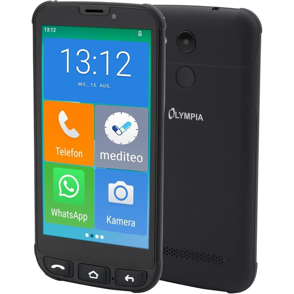 Olympia NEO MINI Seniorenhandy (Senioren Smartphone, extragroße Darstellung, 5 Zoll Display, schwarz)