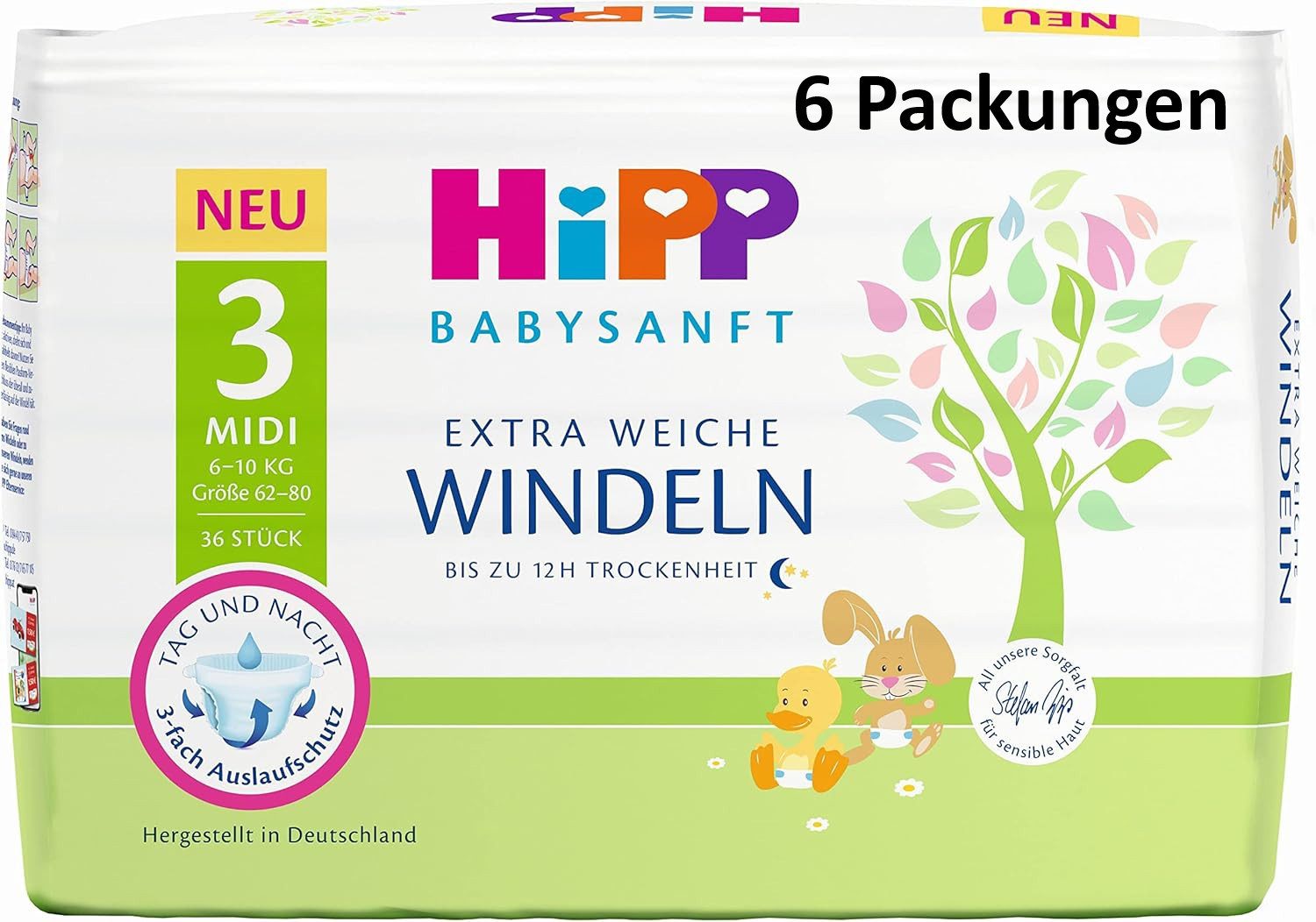 Hipp Windeln Babysanft Windeln Midi 3 Vorratsbox (216-St)