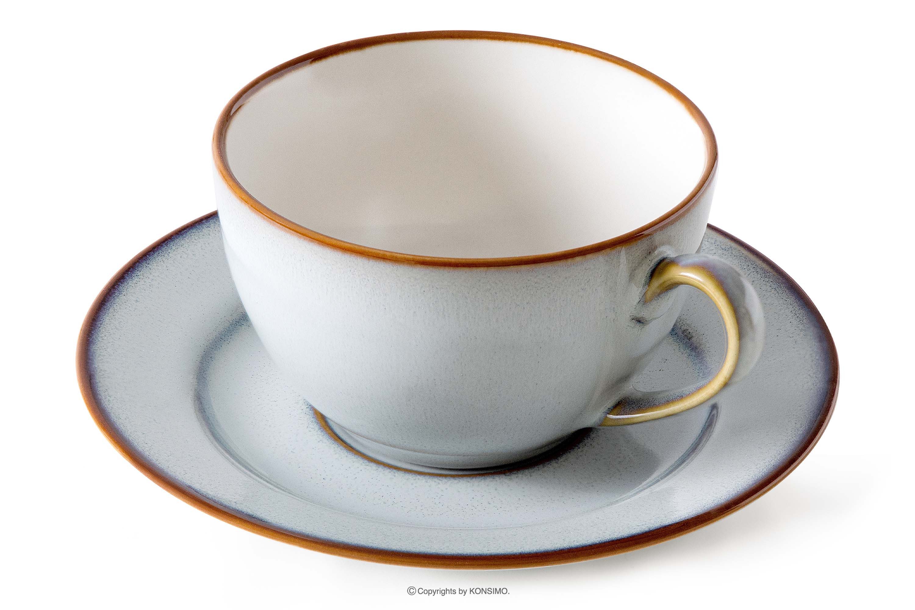 KONSIMO® Kaffeeservice RITZENHOFF & BREKER PORTOFINO Kaffeetassen-Set, KONSIMO (12-tlg), 6 Personen, Steinzeug, Reaktivglasur, spülmaschinengeeignet, mikrowellengeeignet