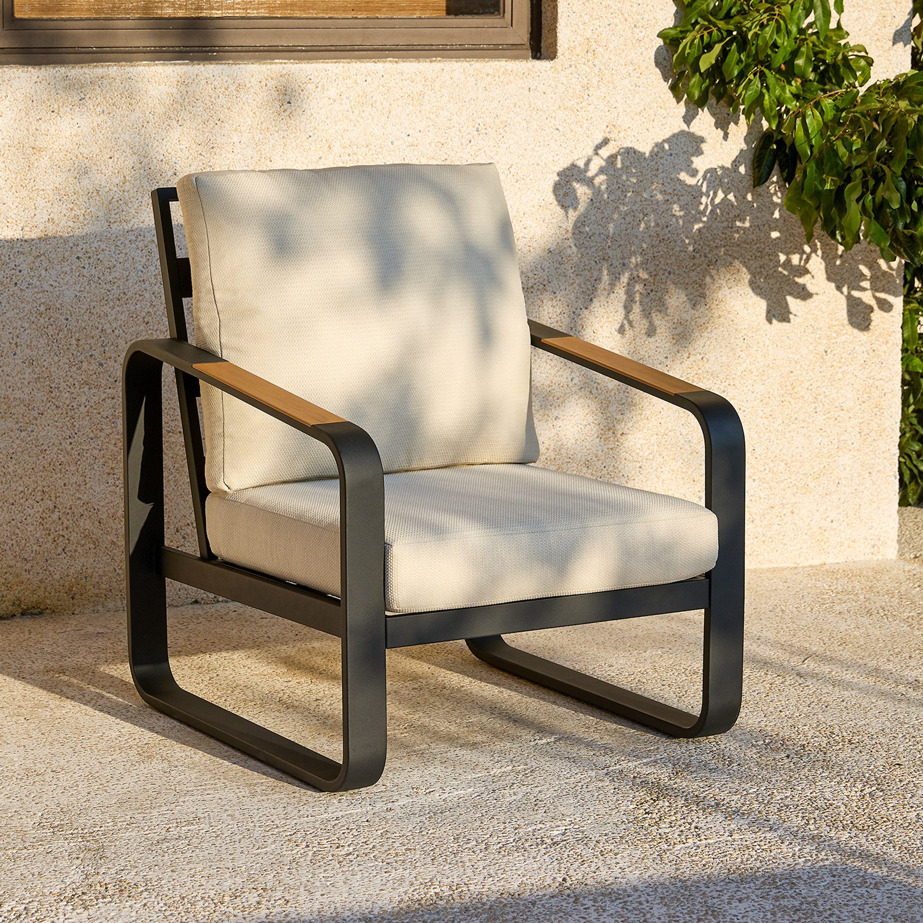 Tribesigns Gartensofa Loungesofa mit Kissen, Gartenmöbel mit Armlehnen aus Holz, für Garten