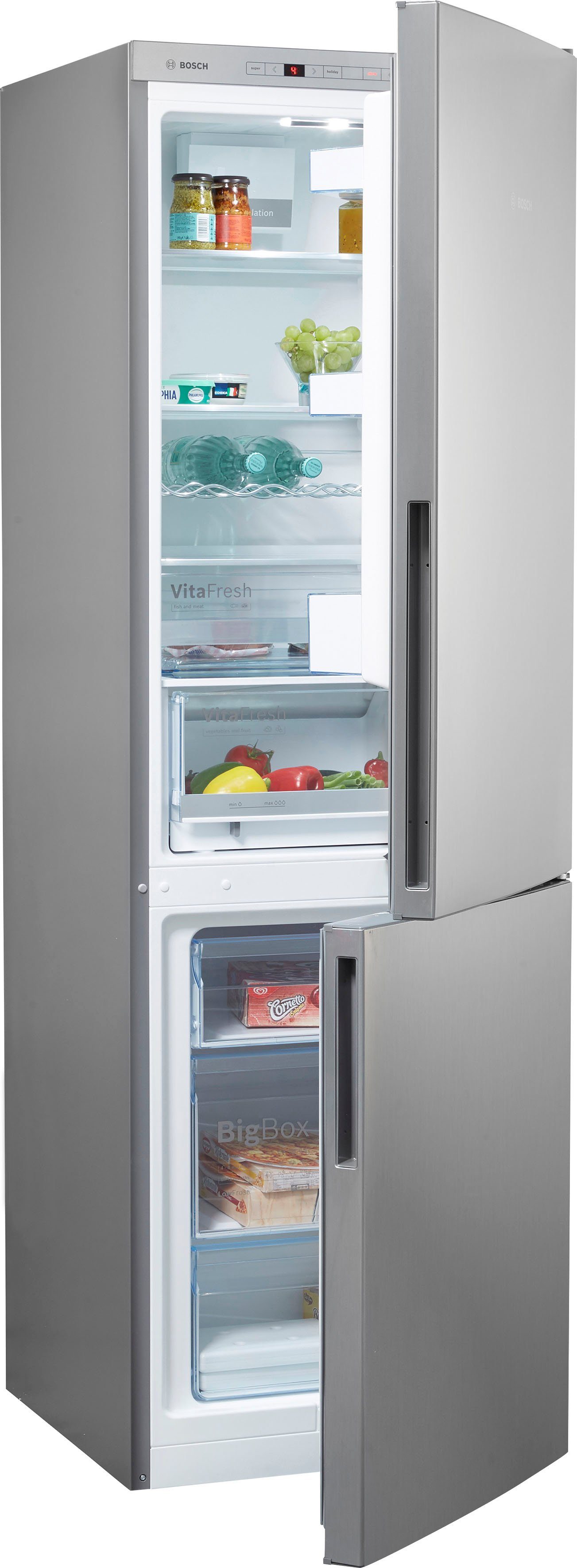 BOSCH Kühl-/Gefrierkombination Serie 6 KGE36ALCA, 186 cm hoch, 60 cm breit