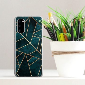 DeinDesign Handyhülle Stein Gold & Kupfer Elisabeth Fredriksson Deep Teal Stone Gold Print, Samsung Galaxy S20 Silikon Hülle Bumper Case Handy Schutzhülle