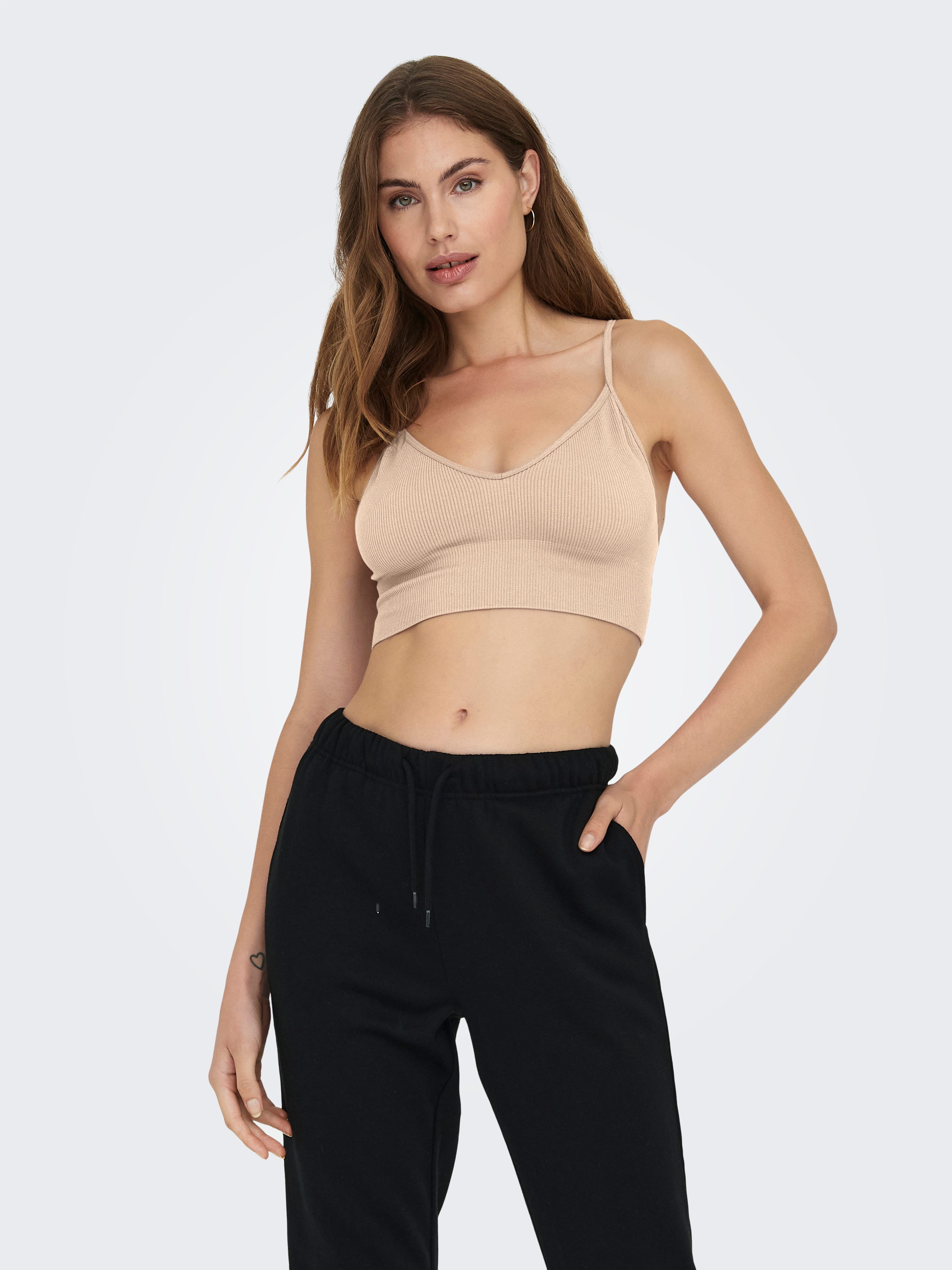 ONLY Bustier "ONLVICKY RIB S-L V-NECK 3-PACK TOP NOOS", figurbetont, modisc günstig online kaufen