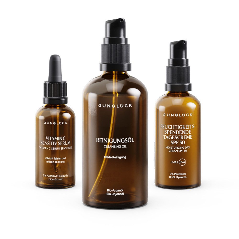 JUNGLÜCK Hautpflege-Set Set Fahlen Teint ausgleichen mit SPF 50, 1-tlg., Schenkt dir eine frische Ausstrahlung und einen natürlichen Glow