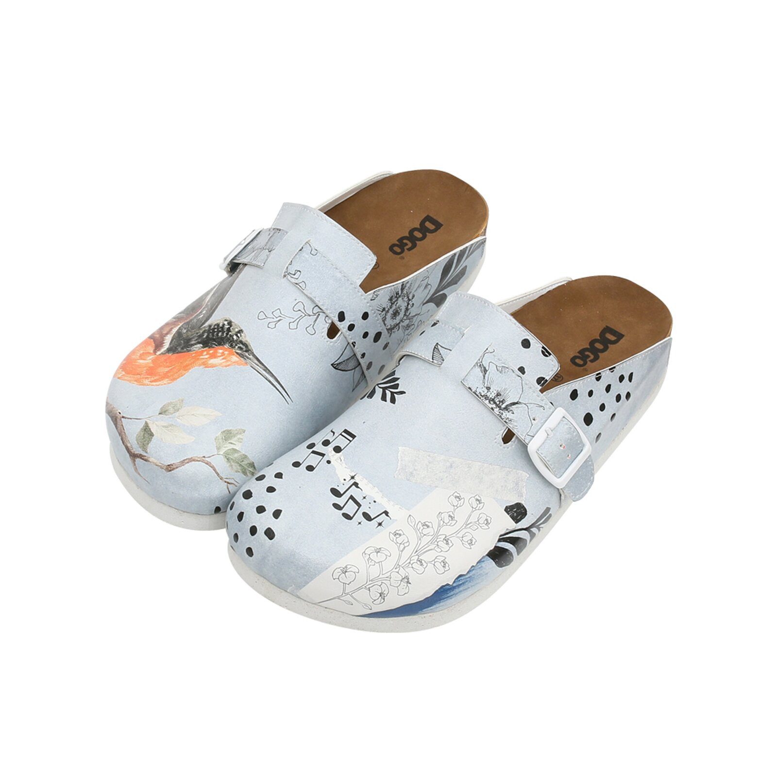 DOGO Comfie Pantoletten Hausschuhe Birds Chirping Damen Sandalen Schnürboots Handgefertigt