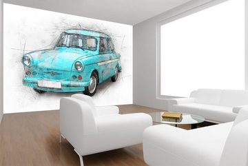 WandbilderXXL Fototapete Trabbi, glatt, Classic Cars, Vliestapete, hochwertiger Digitaldruck, in verschiedenen Größen