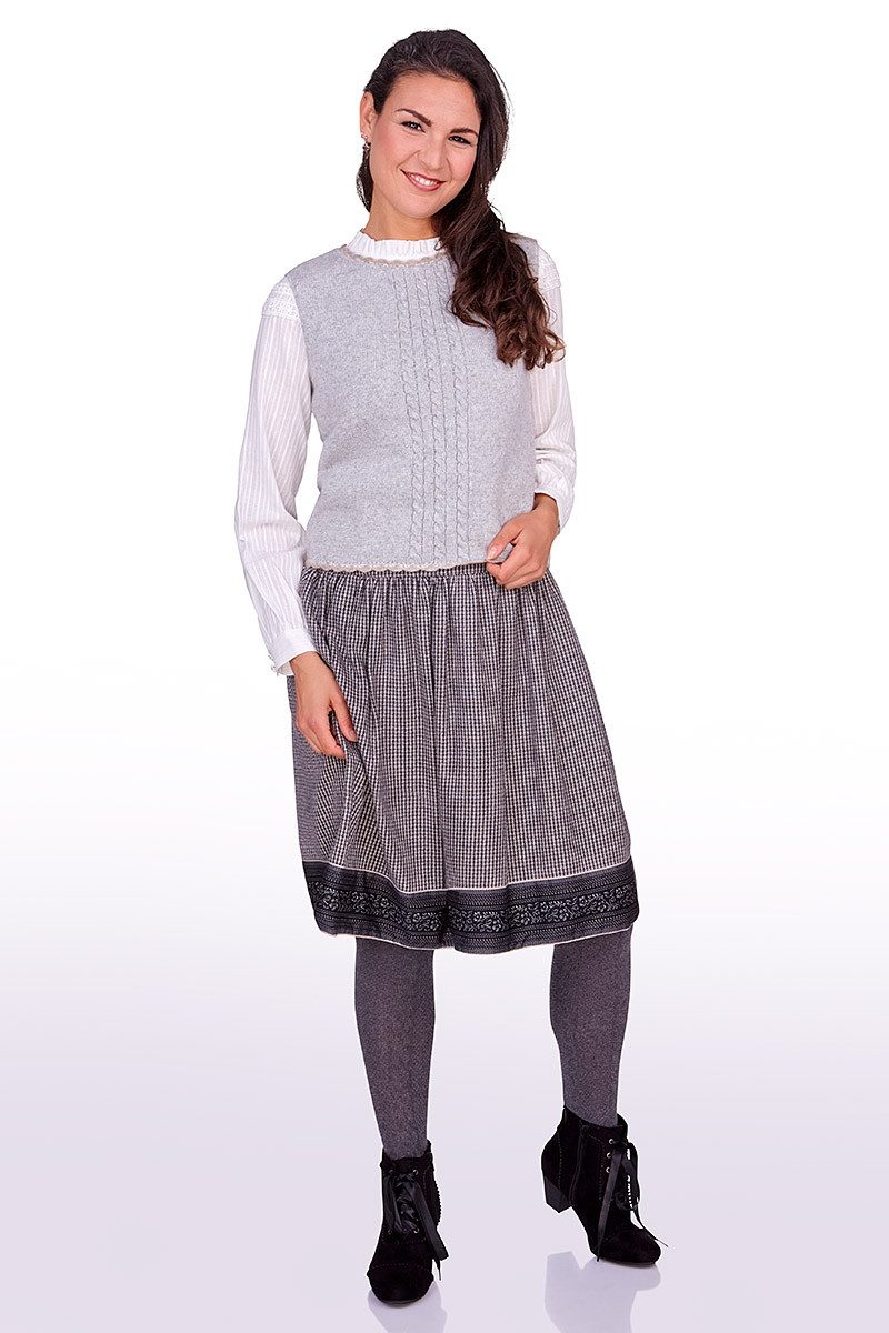 Hammerschmid Trachtenrock Winterlicher Wollrock - TRAUNSTEIN - beige/navy