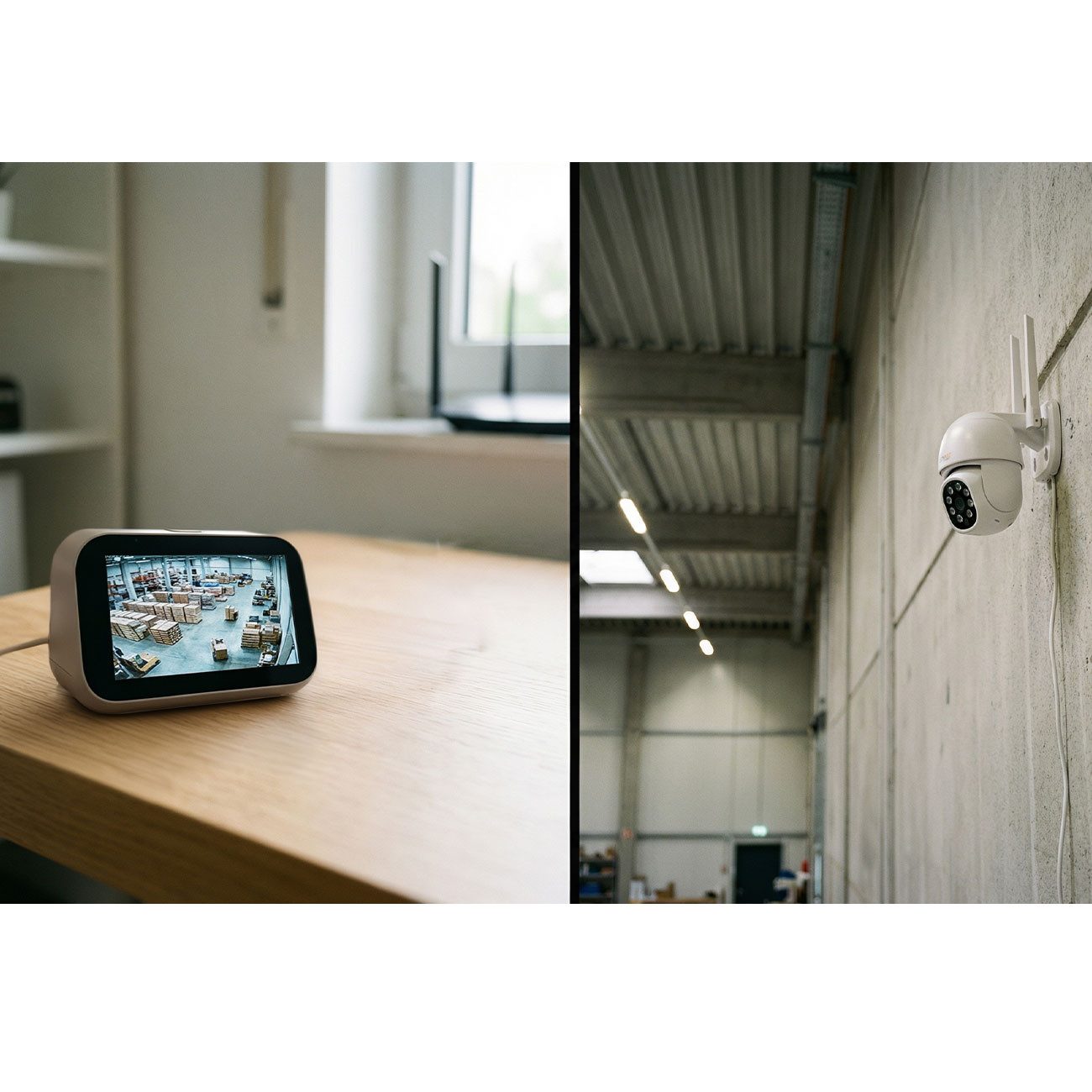 Technaxx Überwachungskamera 3MP HD Mini Überwachungskamera-Set App, 355° PTZ Touchscreen-Monitor (2-tlg., 2 tlg.-Set, WLAN-Außenkamera Farb-Nachtsicht, IP65, App-Steuerung)