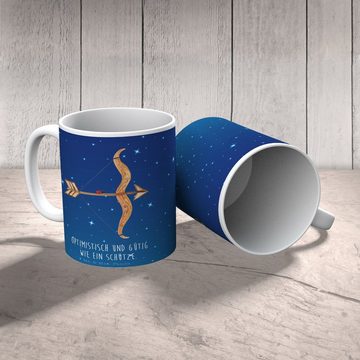 Mr. & Mrs. Panda Tasse Sternzeichen Schütze - Sternenhimmel Blau - Geschenk, Teetasse, Astro, Keramik, Einzigartiges Botschaft