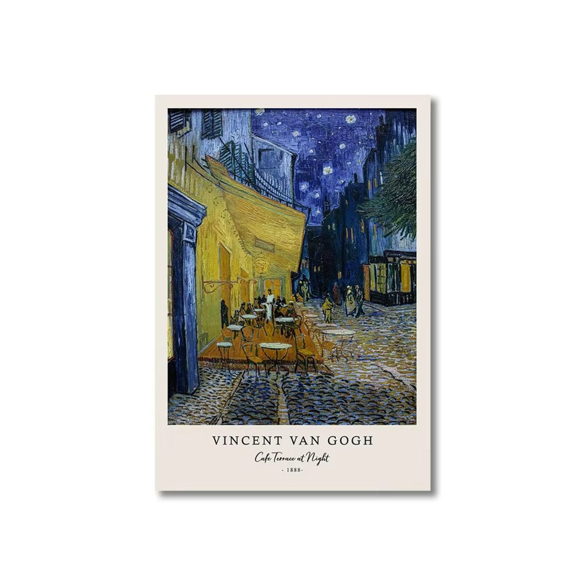 TPFLiving Kunstdruck (OHNE RAHMEN) Poster - Leinwand - Wandbild, Vincent Van Gogh, Schriften und Kunst, die Sternennacht auf Leinwand (Leinwandbild XXL), Farben: Blau, Weiß, Gelb, Grün, Schwarz, Rot -Größe: 20x30cm