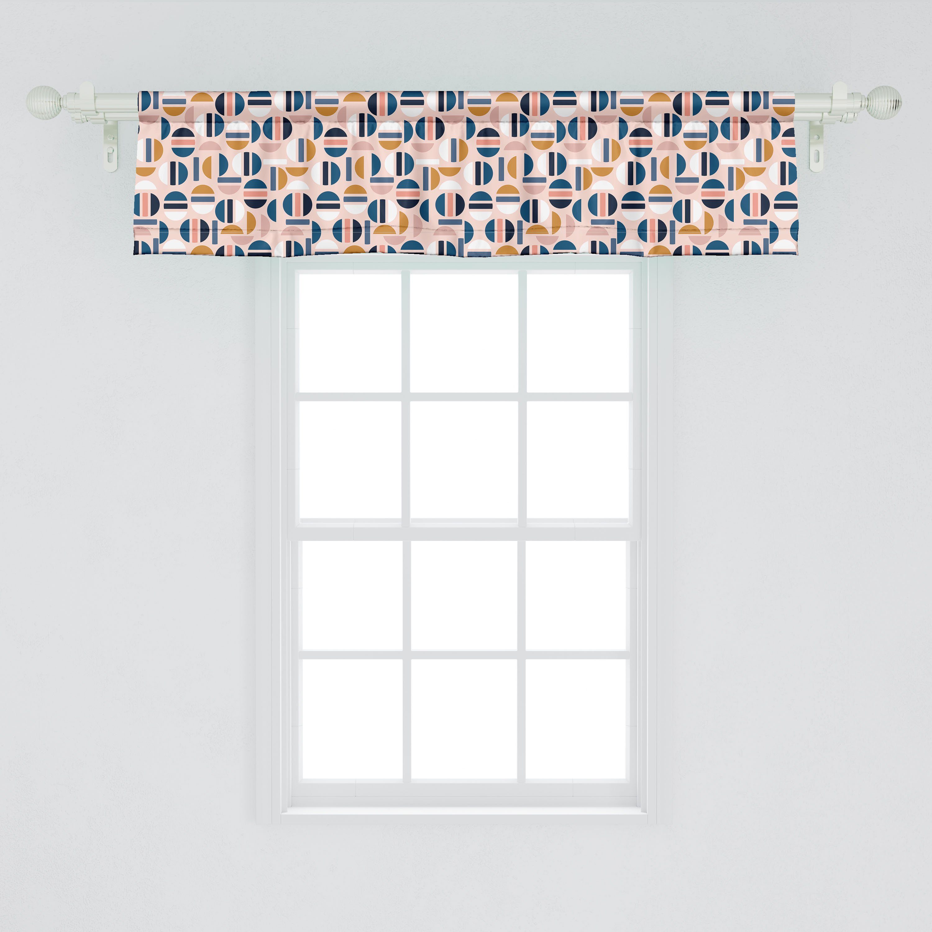 Abakuhaus, mit geometrische Dekor Schlafzimmer für Moderne Vorhang Küche Kunst Abstrakt Volant Microfaser, Scheibengardine Stangentasche,