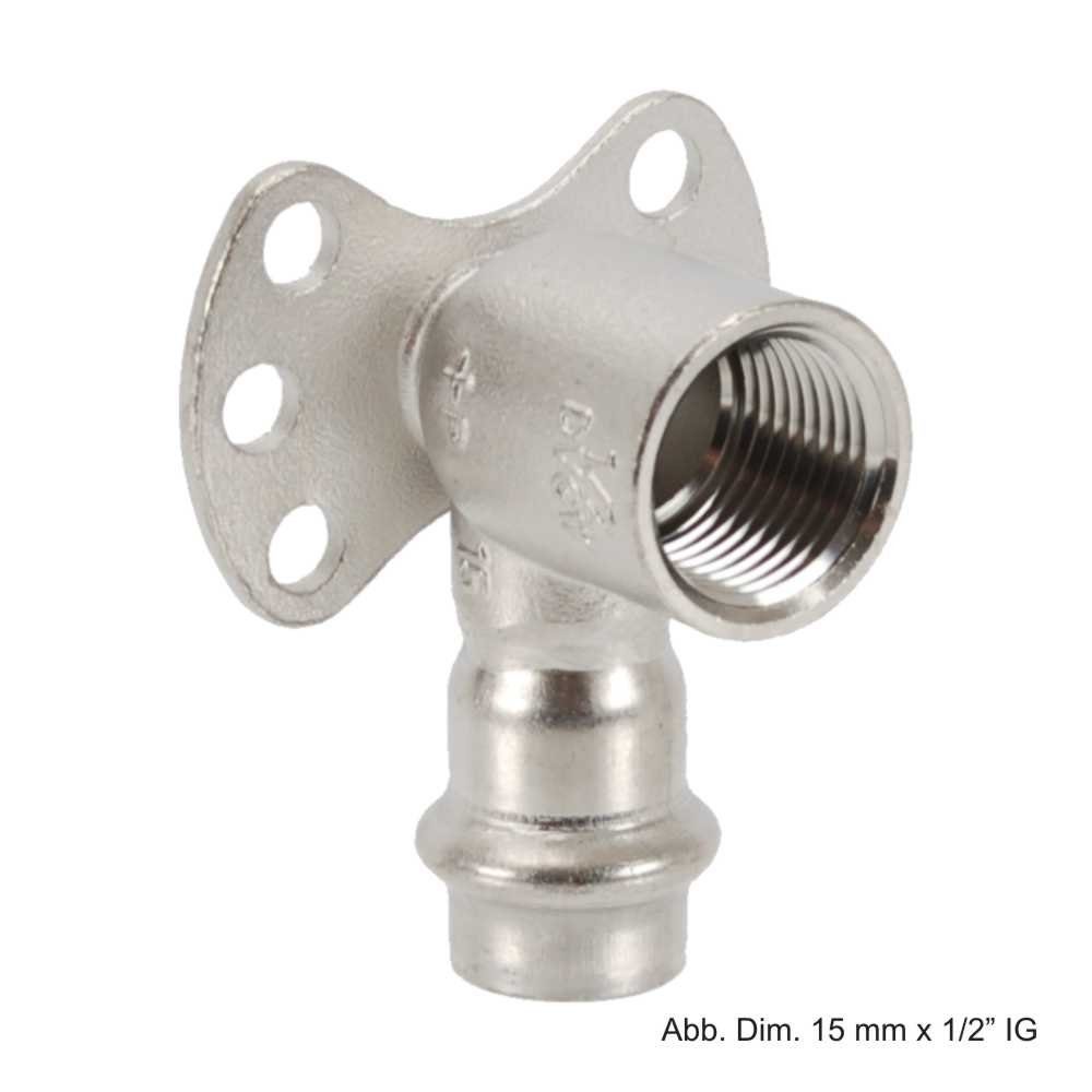 Viega Wasserrohr Viega Sanpress Inox Wandscheibe, Modell 2325.5, 18 mm x 1/2"