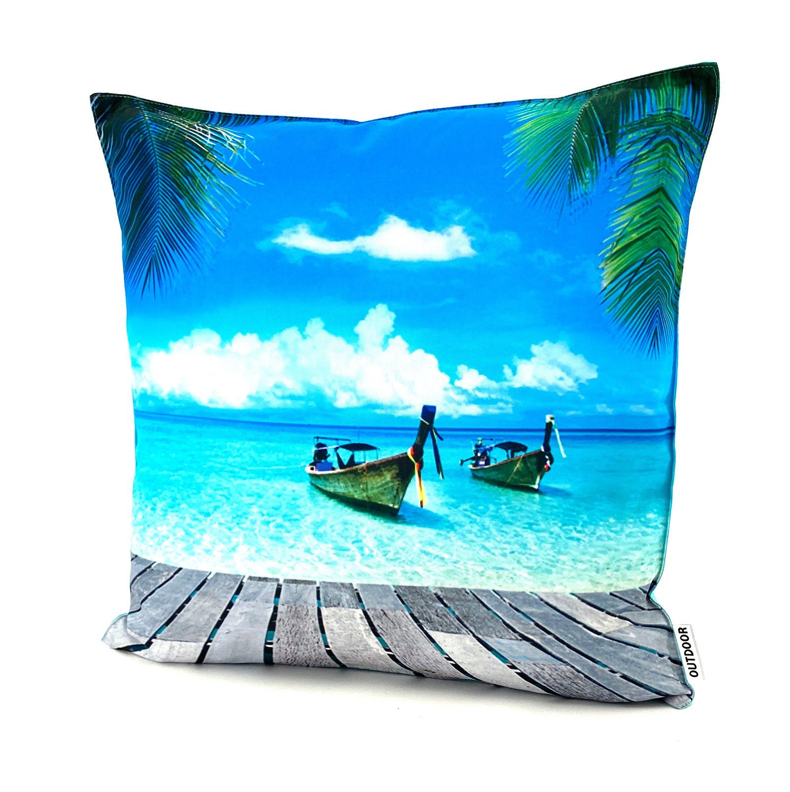 heimtexland Dekokissen Outdoorkissen 45x45 Outdoor Garten Deko Kissen, Lotus Effekt, schmutz- und wasserabweisend, inkl. Füllung