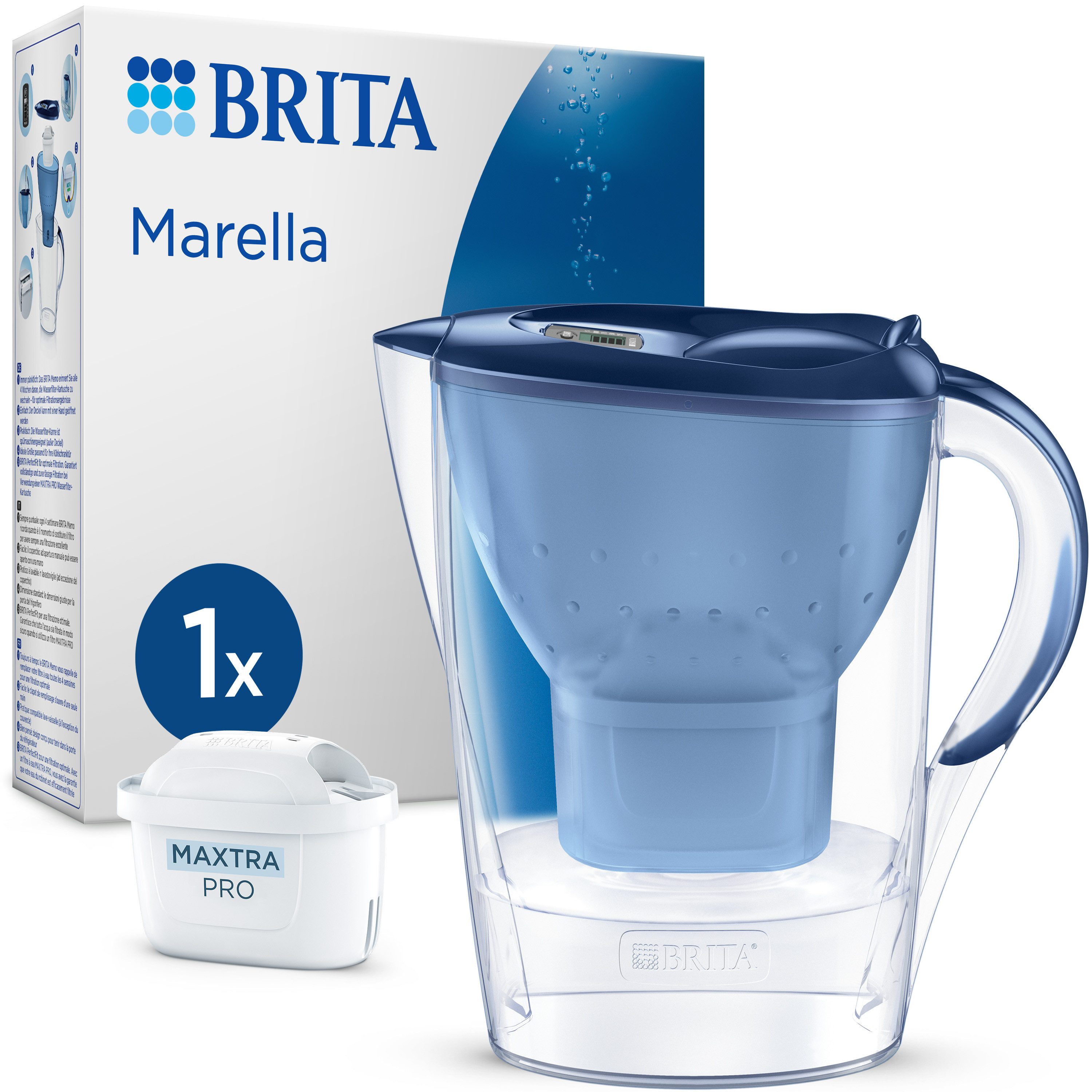 BRITA Wasserfilter Brita Marella 125233 Wassersparfilter-Set 2.4 l Blau