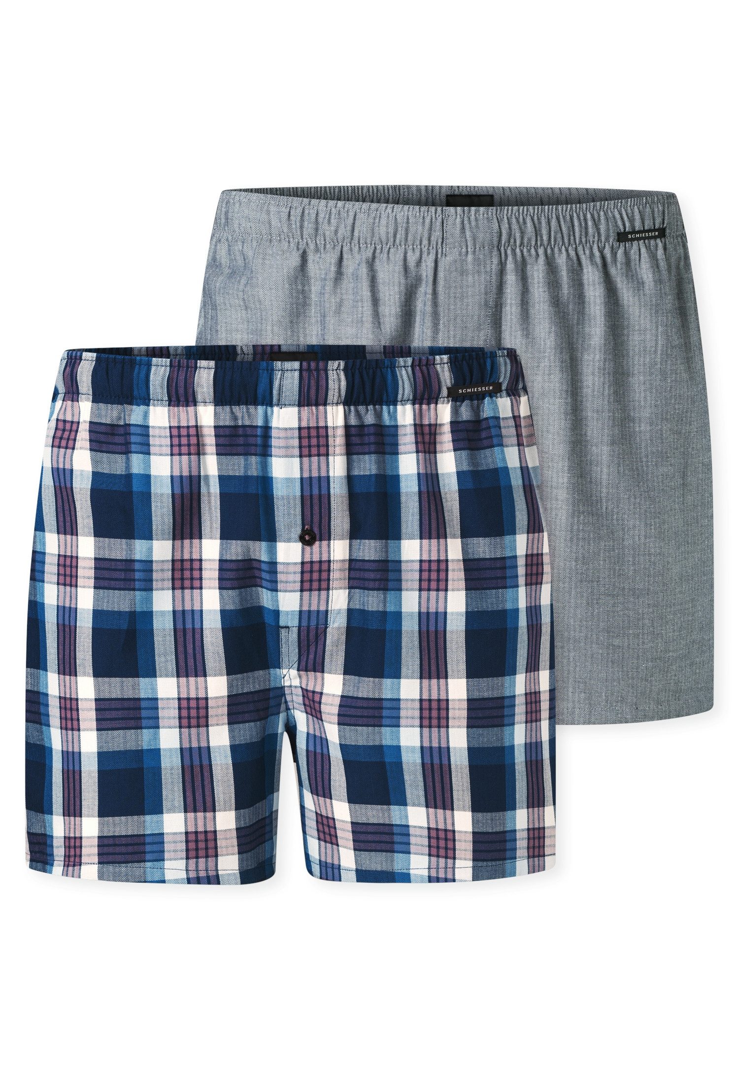 Schiesser Weiter Boxer Boxershorts Multipacks (2er Pack) mit Eingriff, Knopf