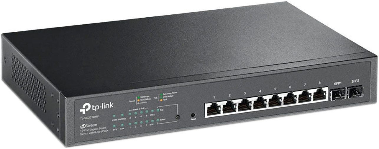 Omada TL-SG2210MP 8-Port Gigabit PoE+ L2 Smart Switch 2xSFP Netzwerk-Switch
