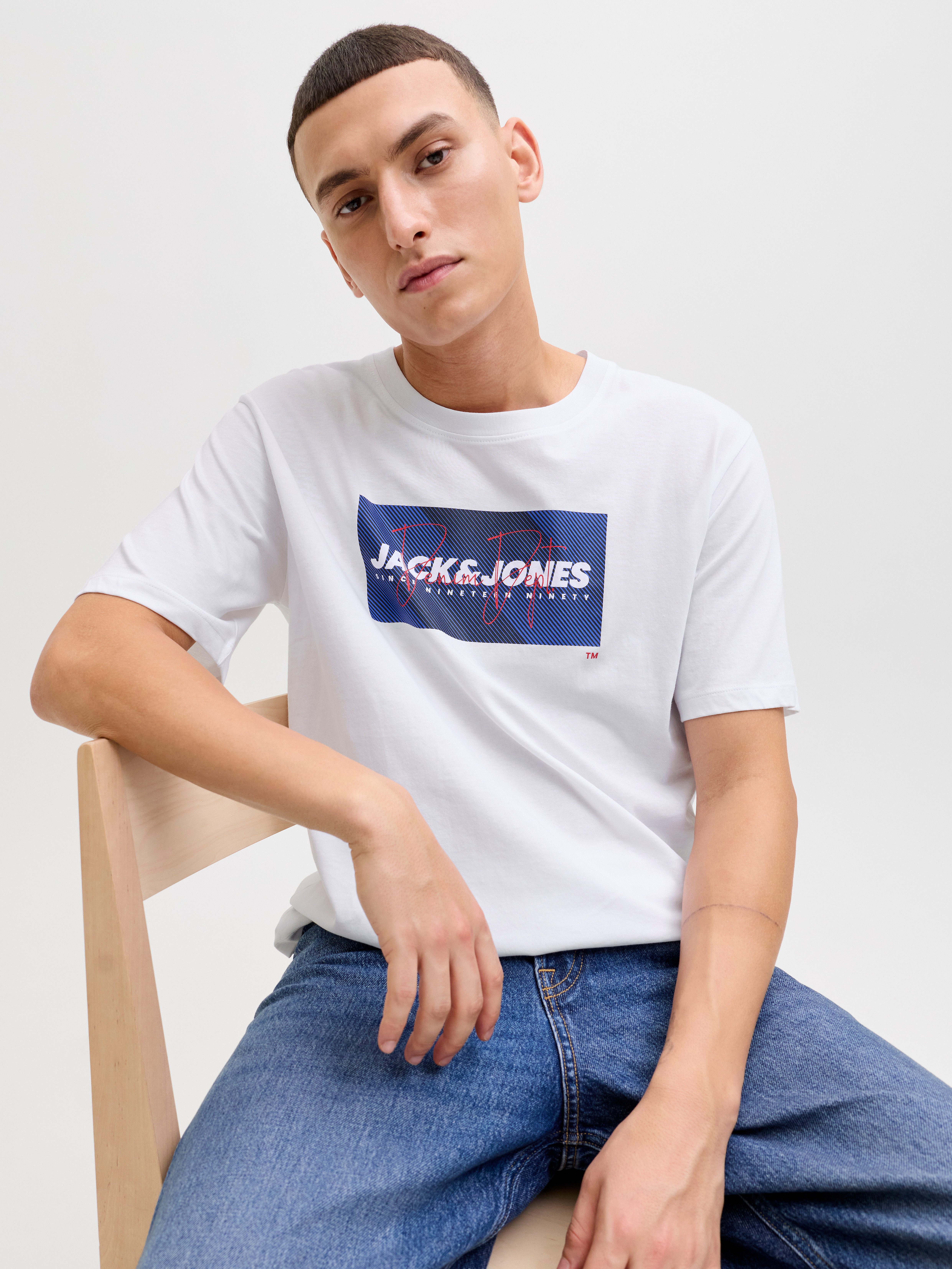 Jack & Jones Rundhalsshirt JJCOLE PRINT TEE SS CREW NECK