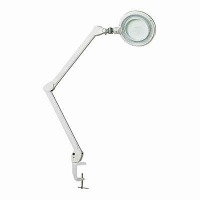 Lumeno Lupenlampe Lambda M Lupenleuchte dimmbar mit 127 mm Glaslinse, LED fest integriert, Kaltweiß, 6500 K