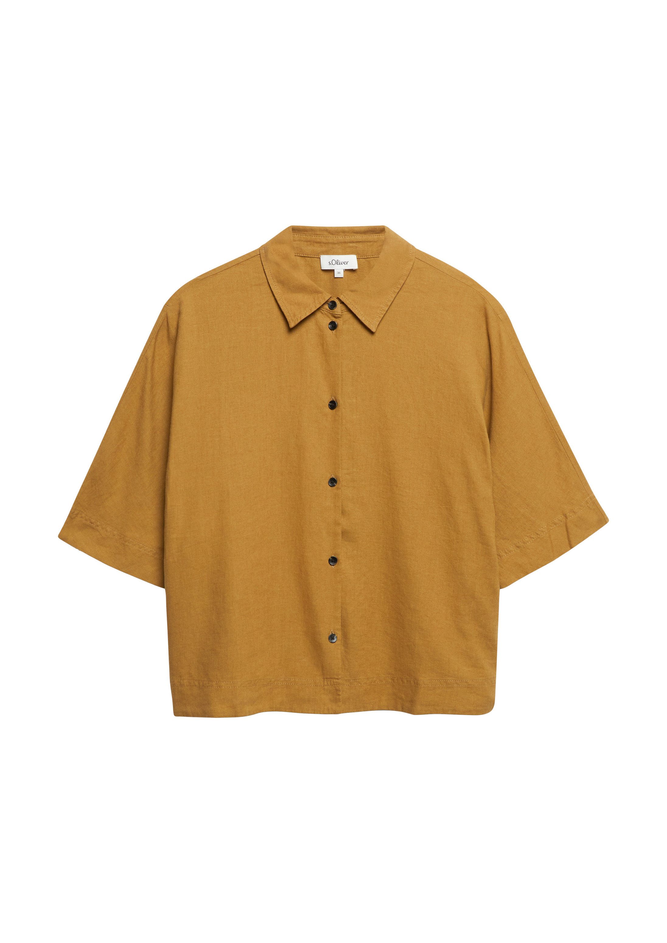 s.Oliver Kurzarmbluse Bluse Kurzarm-Bluse aus Leinenmix