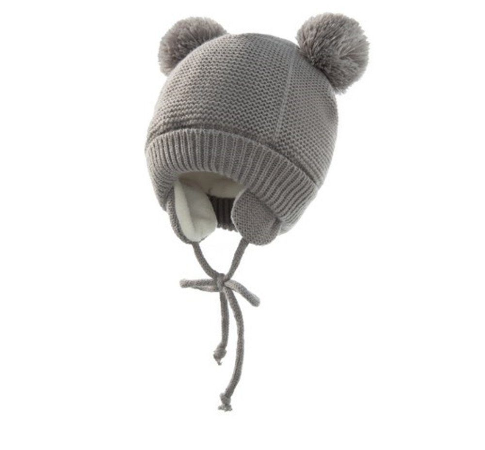 feinlux Thermohandschuhe Filzhut Kinder Wintermütze Handschuhe Set (Set, Strickmütze baby warme Mütze(2 Stück) atmungsaktiv, warm