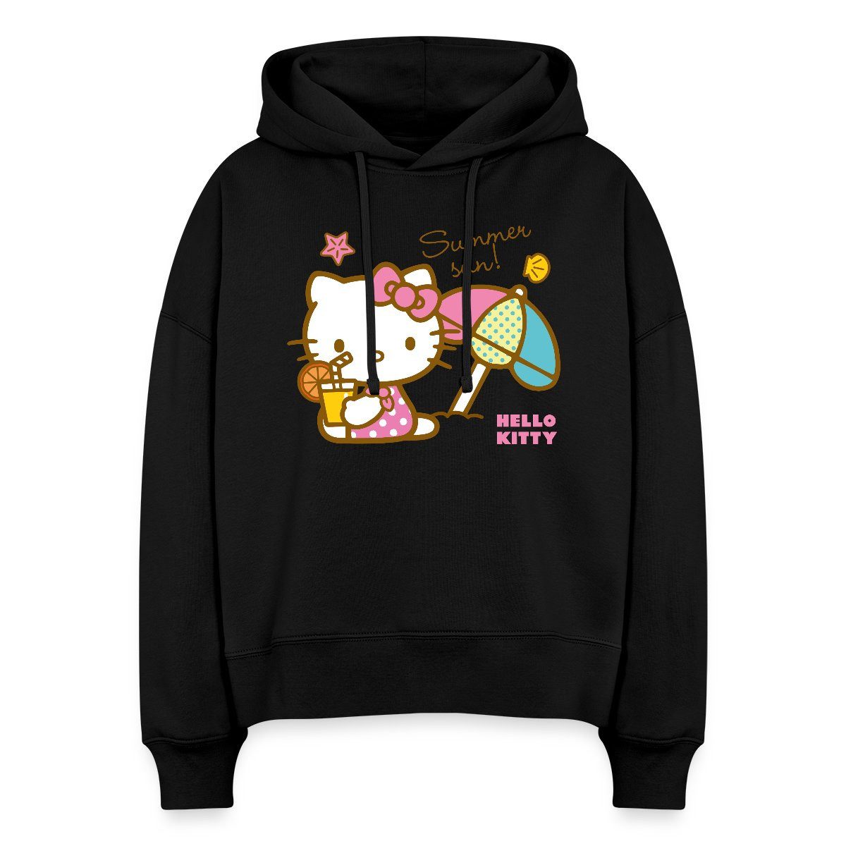 Hoodie Hello Kitty Am Strand Summer Sun Frauen Boxy Organic Hoodie