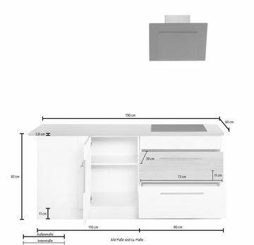 HELD MÖBEL Winkelküche Trient, mit E-Geräten, Stellbreite 230 x 190 cm