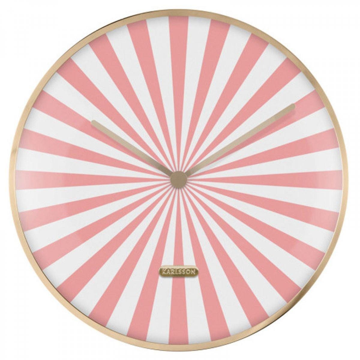 Karlsson Uhr Wanduhr Candy Swirl Dome Flamingo Pink Weiß