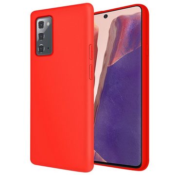 CoolGadget Handyhülle Rot als 2in1 Schutz Cover Set für das Samsung Galaxy Note 20 6,7 Zoll, 2x Glas Display Schutz Folie + 1x TPU Case Hülle für Galaxy Note 20