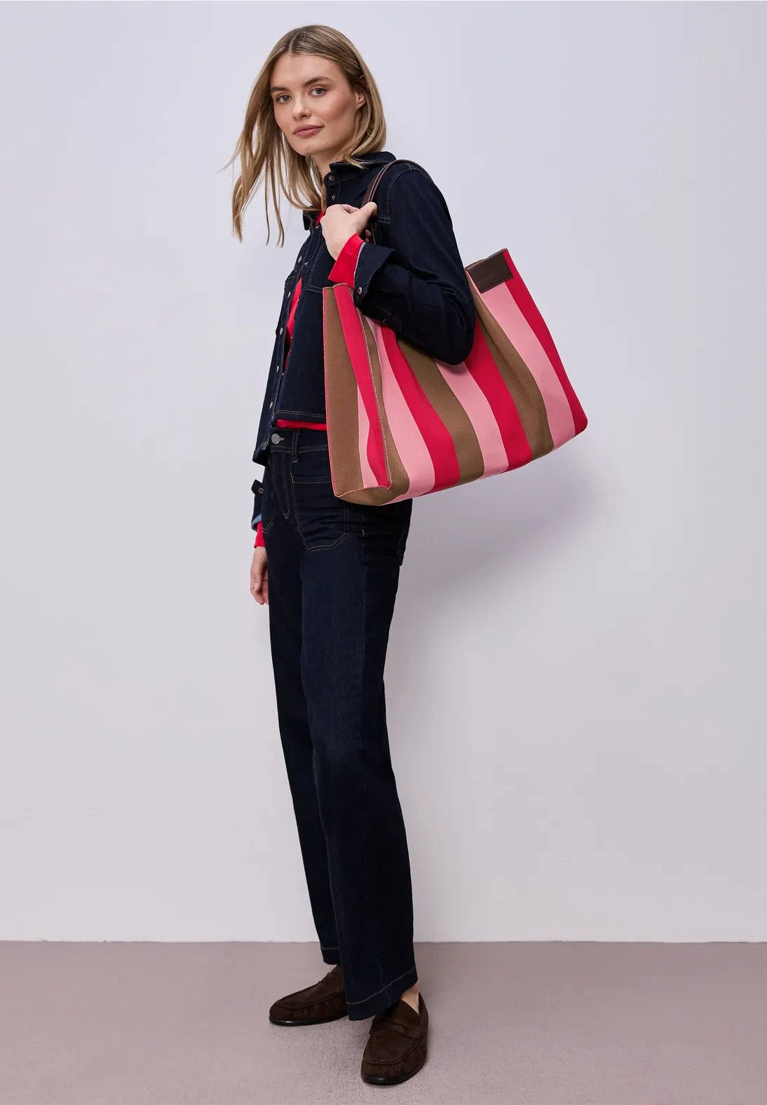 STREET ONE Shopper Shopper mit Lederdetails und Streifen (1-tlg) günstig online kaufen