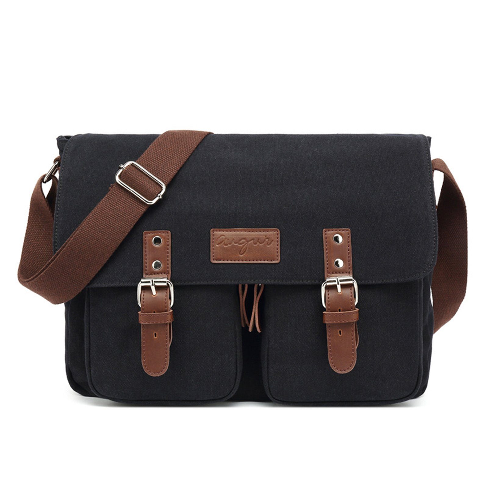 TAN.TOMI Umhängetasche Umhängetasche Herren aus Vintagem Segeltuch, Premium Herrentasche, Laptoptasche für 14" Laptop, Schultertasche/Kuriertasche/Messenger Bag