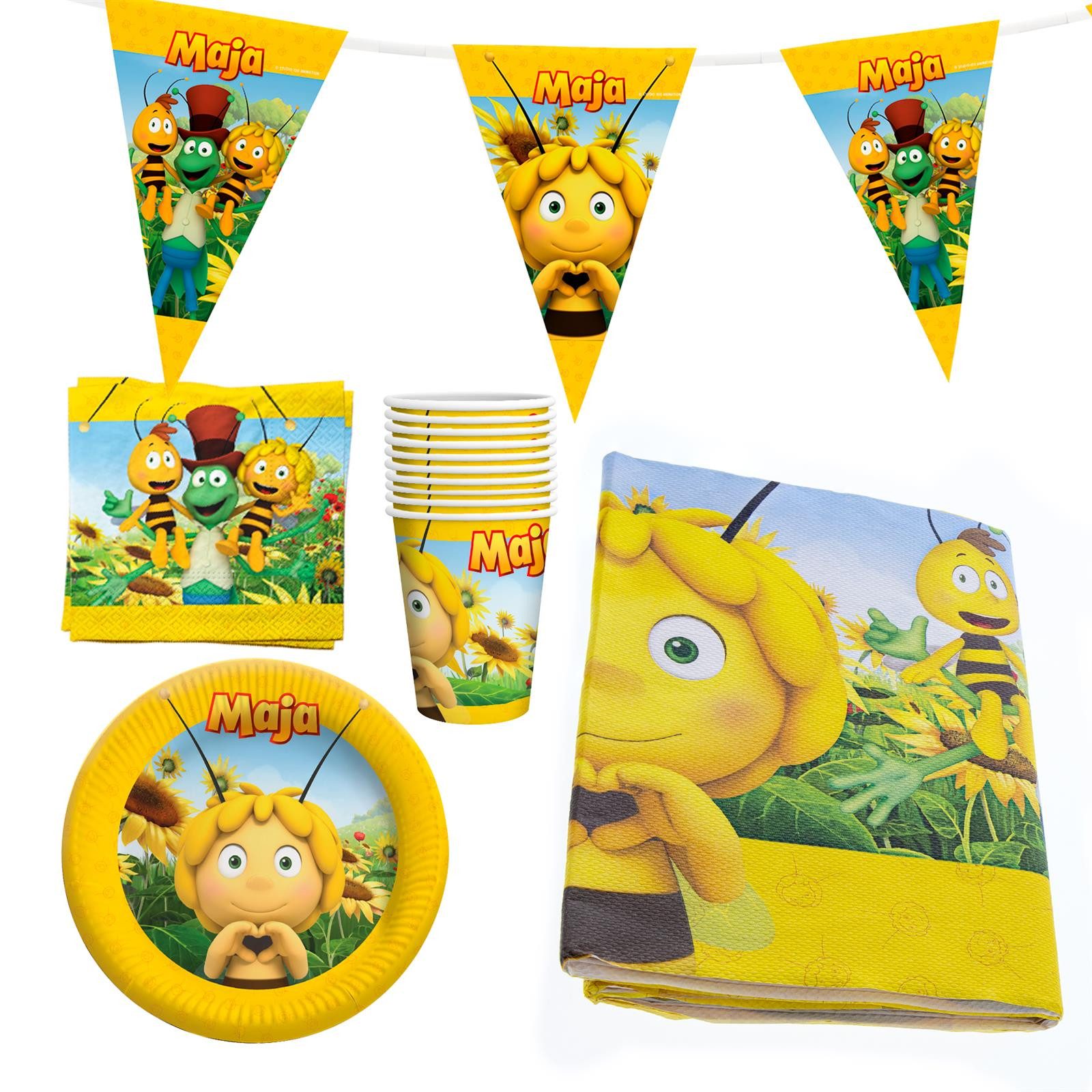 Party Factory Dekoteller Biene Maja XL Party-Set 38-teilig Einweggeschirr T günstig online kaufen