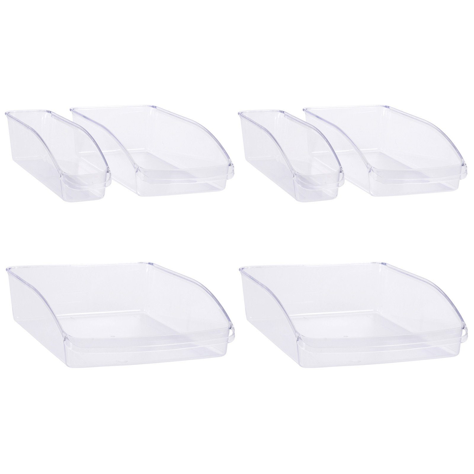 HAC24 Aufbewahrungskorb Kühlschrank Korb Aufbewahrungsbehälter Organizer Kühlschrankbox (Set, 6 St), Transparent