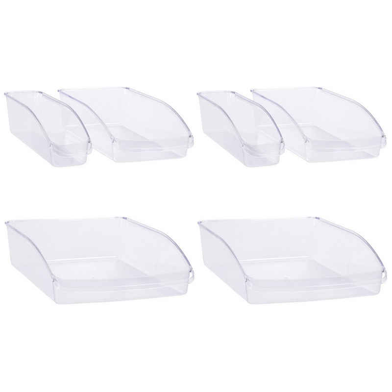 HAC24 Aufbewahrungskorb Kühlschrank Korb Aufbewahrungsbehälter Organizer Kühlschrankbox (Set, 6 St), Transparent