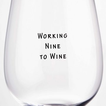 BUTLERS Weinglas HAPPY HOUR Weinglas "Working Nine to Wine" 500ml, Glas