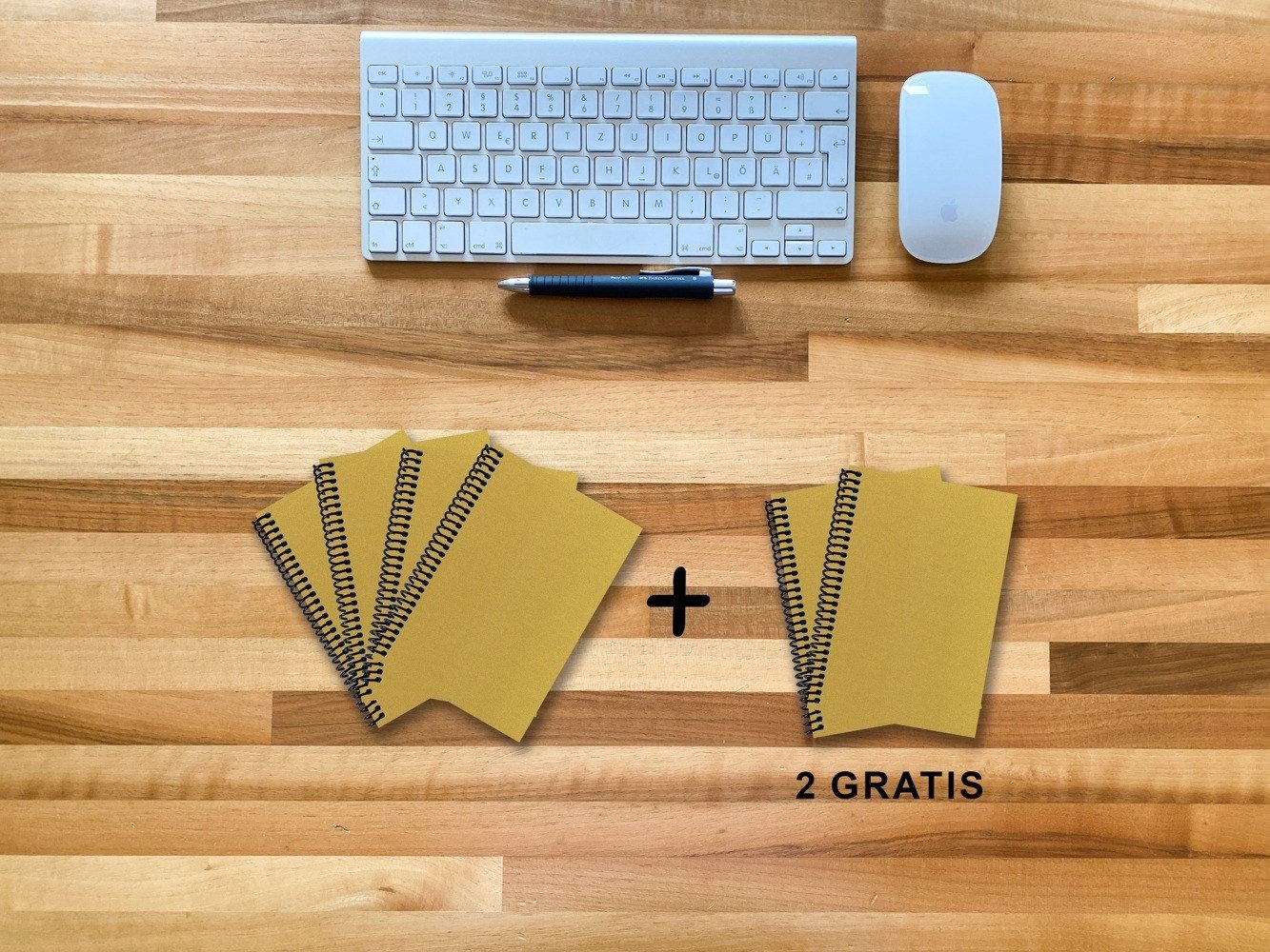 Notizzettel A 6 Notizbuch - Set, 4+2 gratis, Luxury 80 Seiten GOLD GMUND SHIMME...
