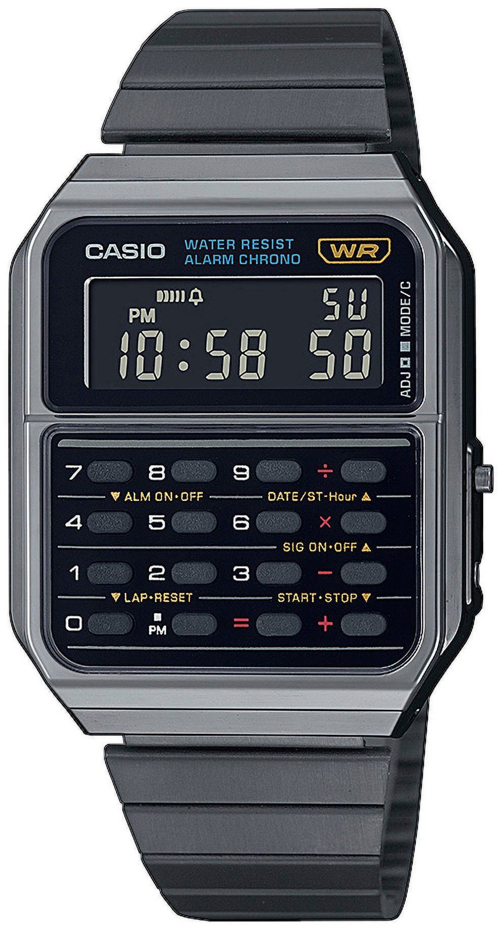 CASIO VINTAGE Chronograph CA-500WEGG-1BEF, Quarzuhr, Armbanduhr, Damen, Herren, retro, Taschenrechner, digital