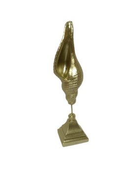 moebel17 Dekofigur Skulptur Muschel 2er Set Gold, Dekofigur aus Polyresin