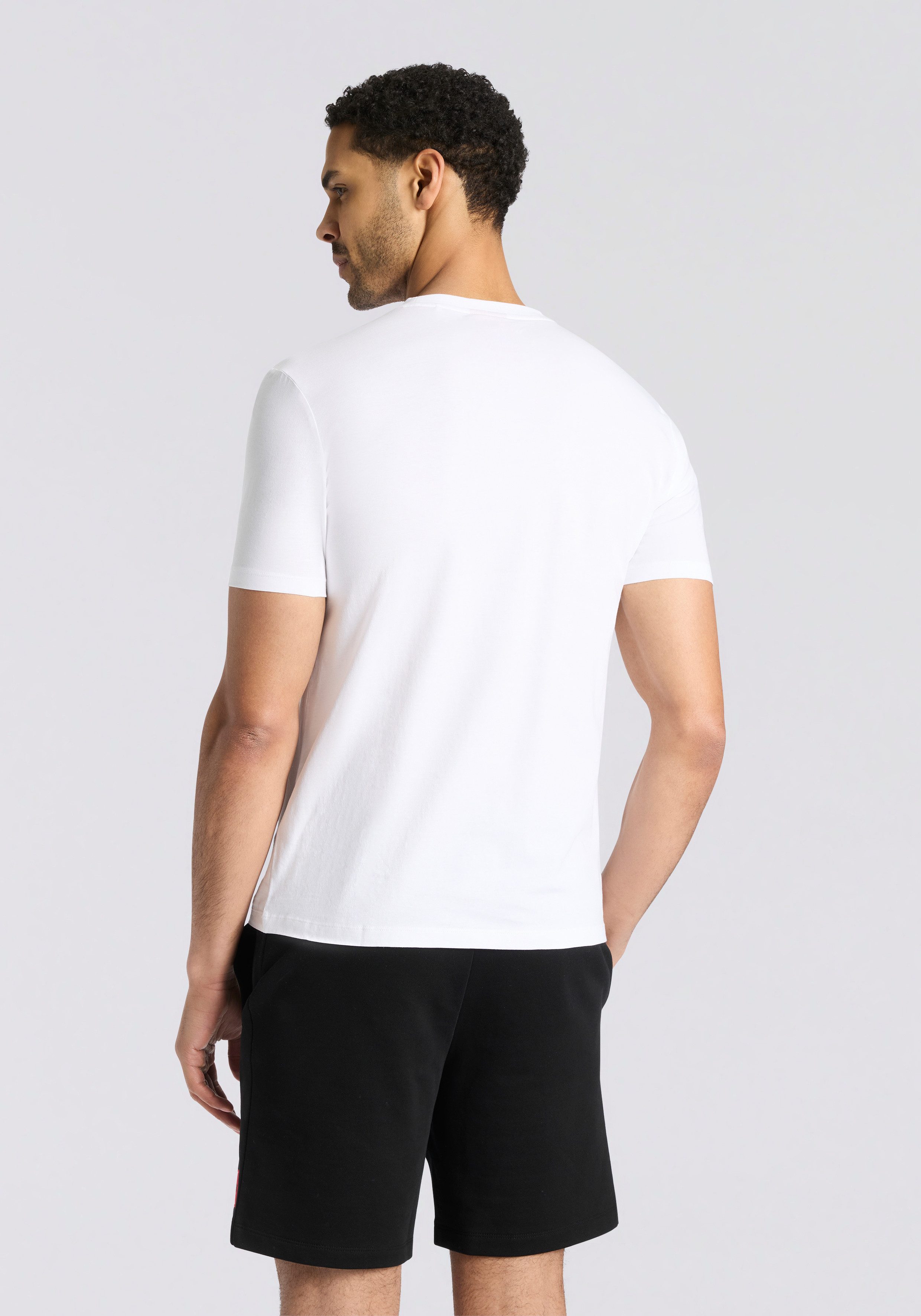 HUGO T-Shirt Dulive Rundhalsausschnitt, Regular Fit, Basic Must Have, HUGO Logo Gummidruck