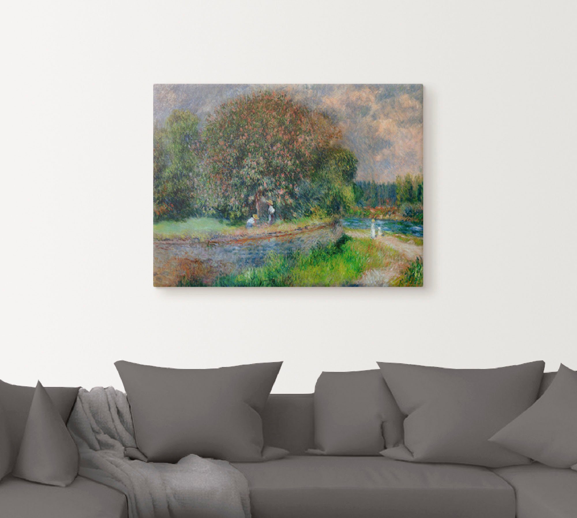 Artland Leinwandbild Blühender Kastanienbaum, Wiesen & Bäume (1 St), auf Holzrahmen gespannt