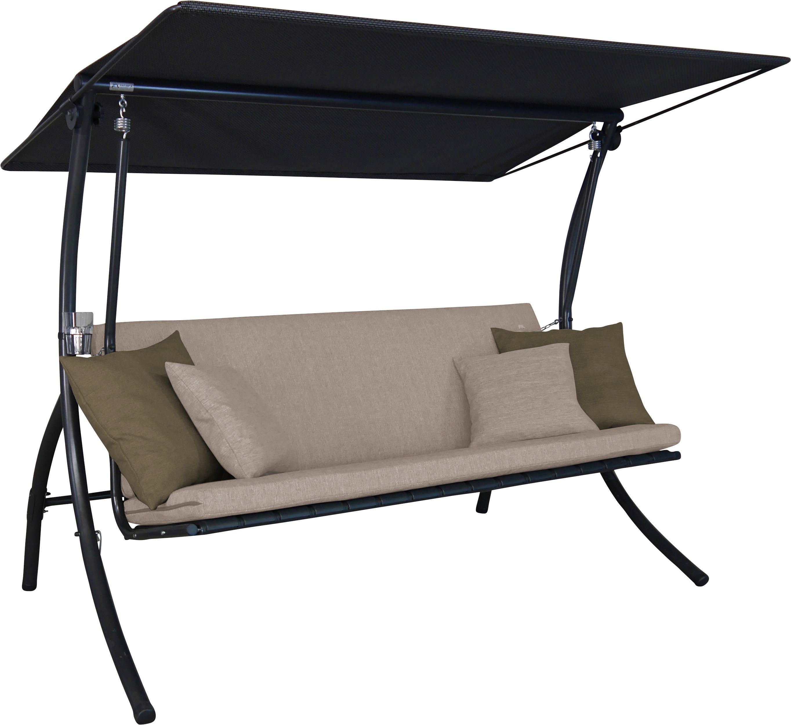 Angerer Freizeitmöbel Hollywoodschaukel Motion Smart sand, TOPSELLER!, 3-Sitzer, Bettfunktion, OTTOs Choice