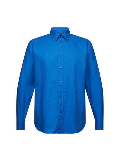 Esprit Langarmhemd Baumwollhemd mit Jacquardmuster