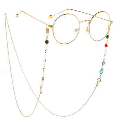 cofi1453 Brillenkette »Goldkette für Brille, Metallverzierung, Anhänger, Perlen, Strasssteine, Schnur«