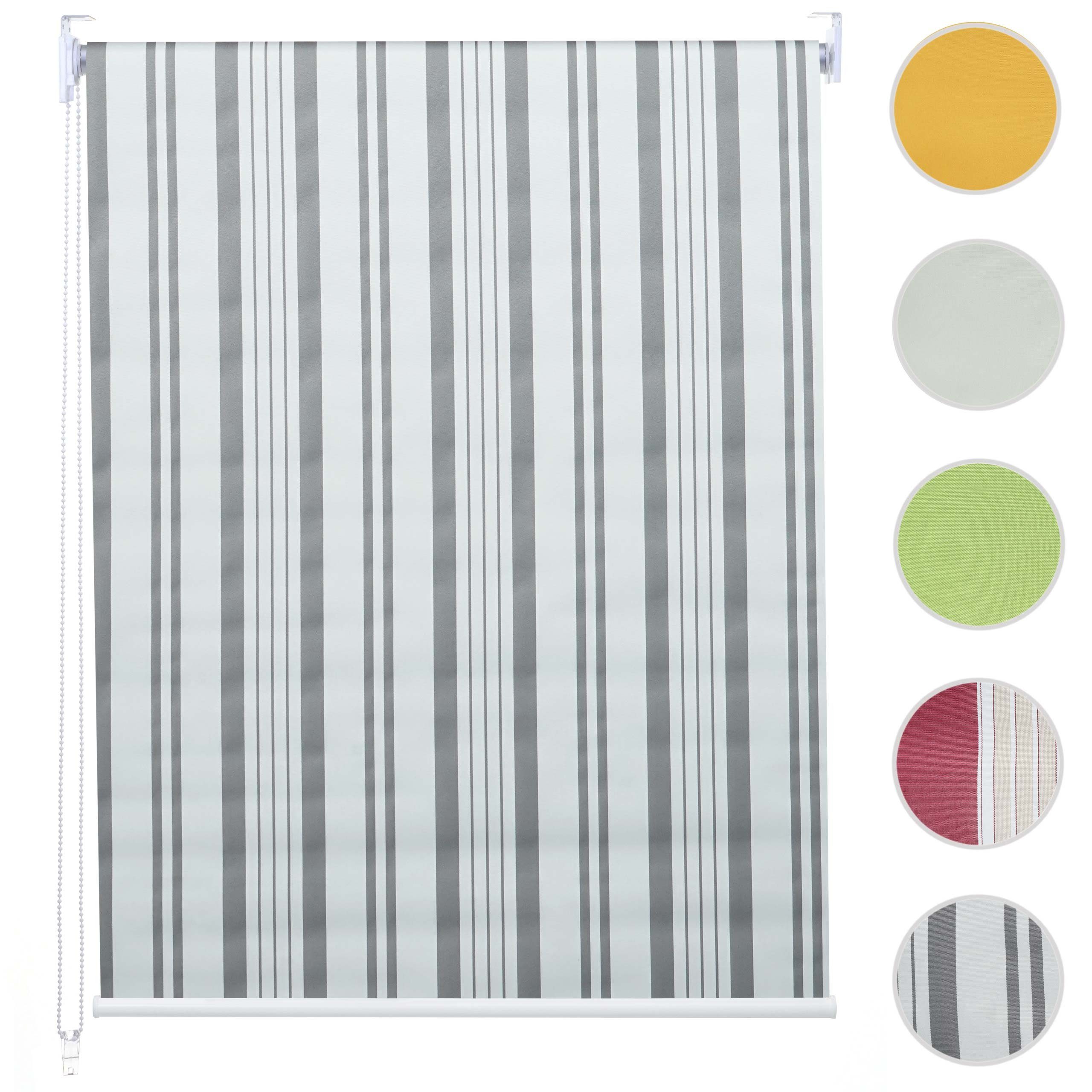 Seitenzugrollo MCW-D52-120x160, MCW, abdunkelnd, verschraubt, freihängend, Bohrmontage, Kettenzug inkl. Kindersicherung, stufenlos, blickdicht, Thermobarriere