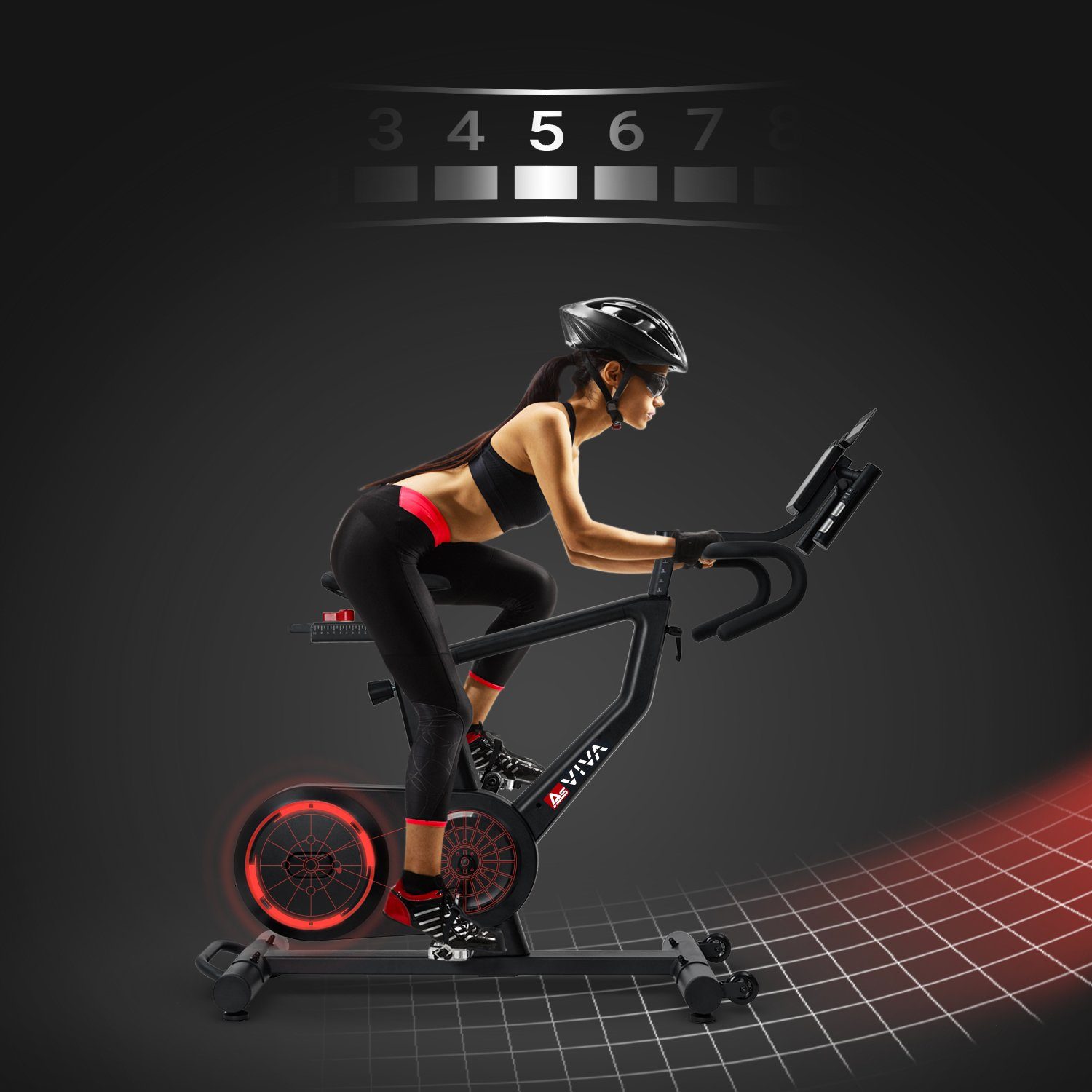 Cycle App AsVIVA Indoor mit AsVIVA Speedbike SPD Klickpedale kompatibel, Pro, und FitShow & Korb Speedbike Kinomap S18
