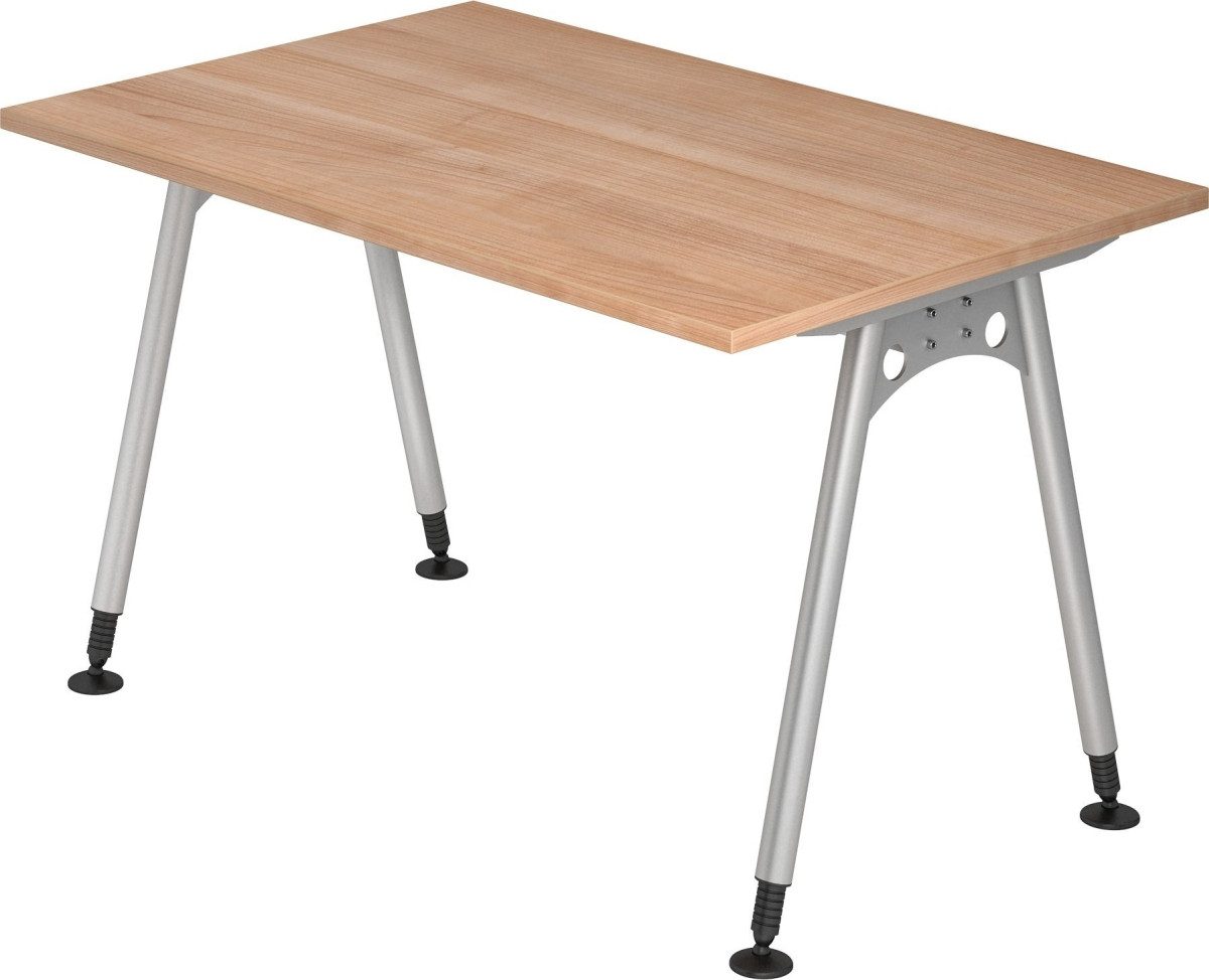 HAMMERBACHER Schreibtisch Schreibtisch A-Fuß 120x80cm Nussbaum