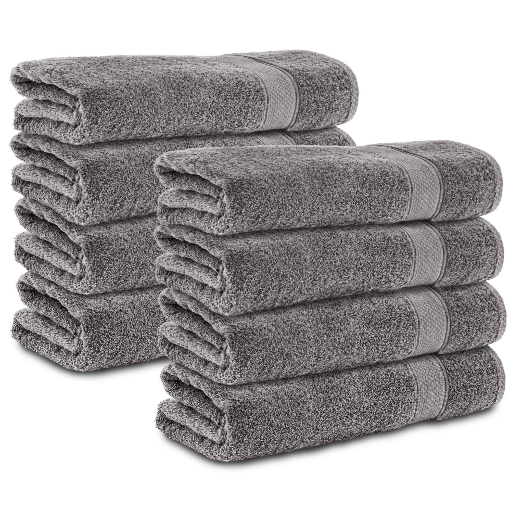 Komfortec Badetücher 100% Baumwolle, 470 g/m², Frottee (8-St), Handtücher 70x140 cm Set, Weich