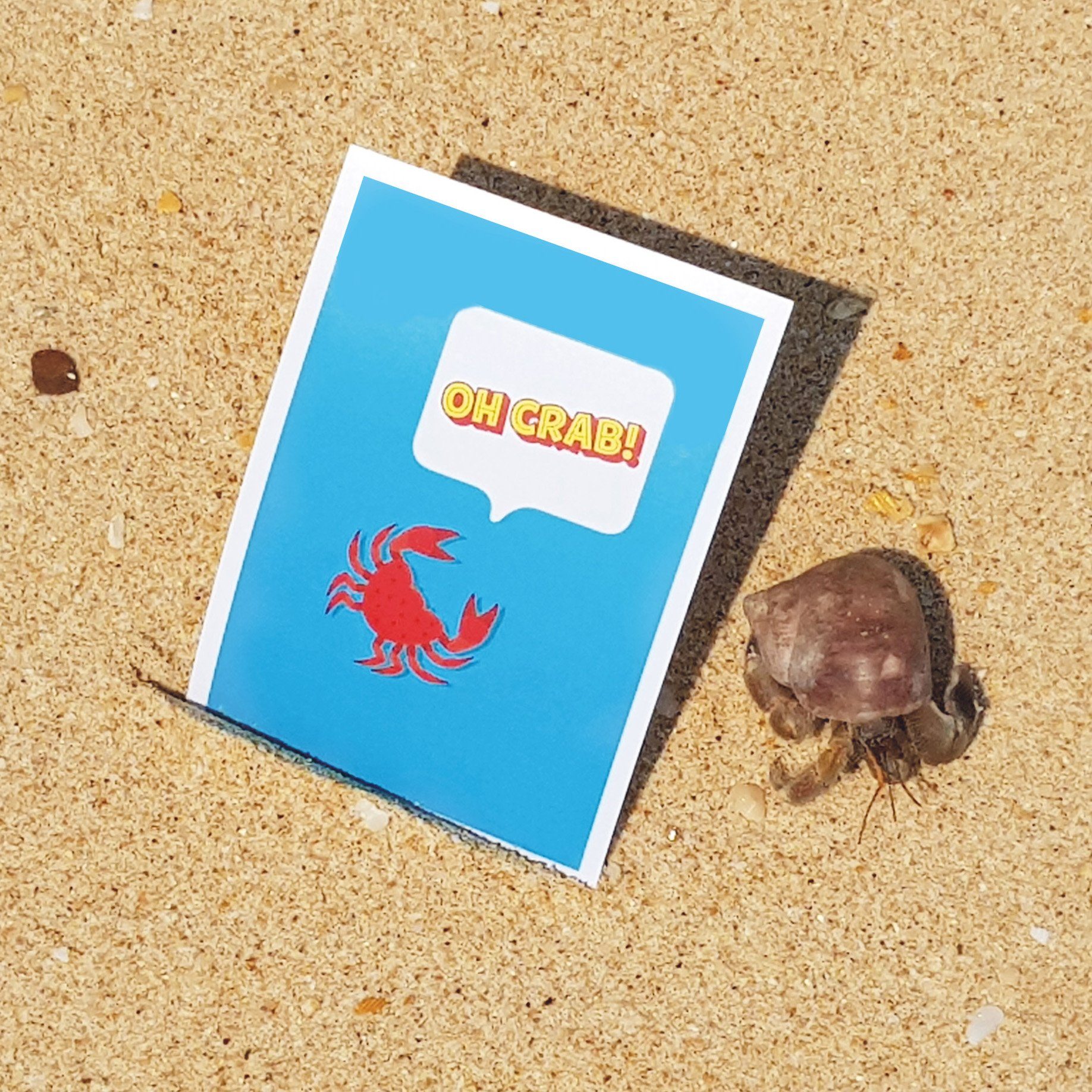 Bow & Hummingbird Postkarte Postkarte Oh crab, 100 % Recyclingpapier