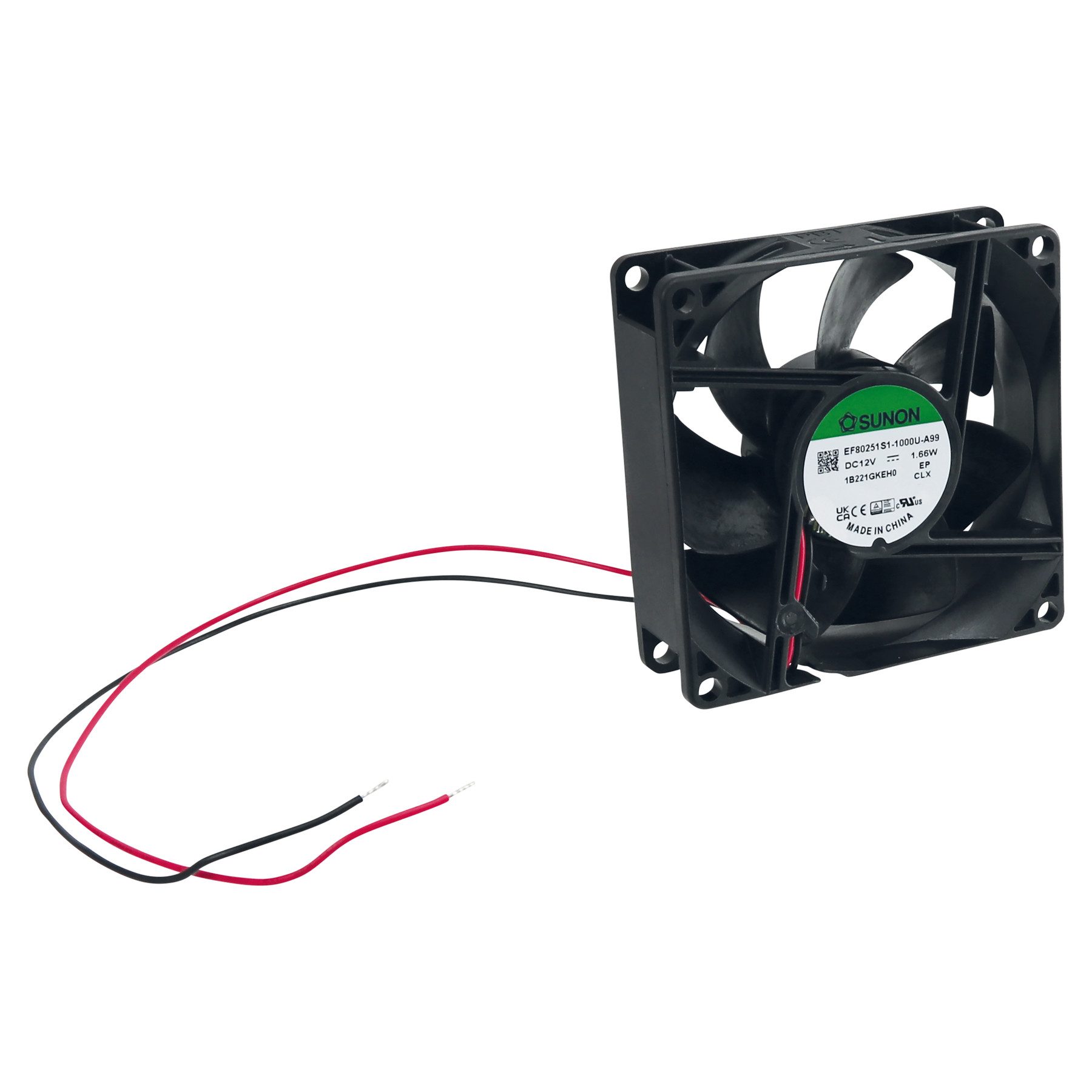 Sunon Gehäuselüfter SUNON Axiallüfter EF80251S11000UA99, 80x80x25, 12V, 1,66W